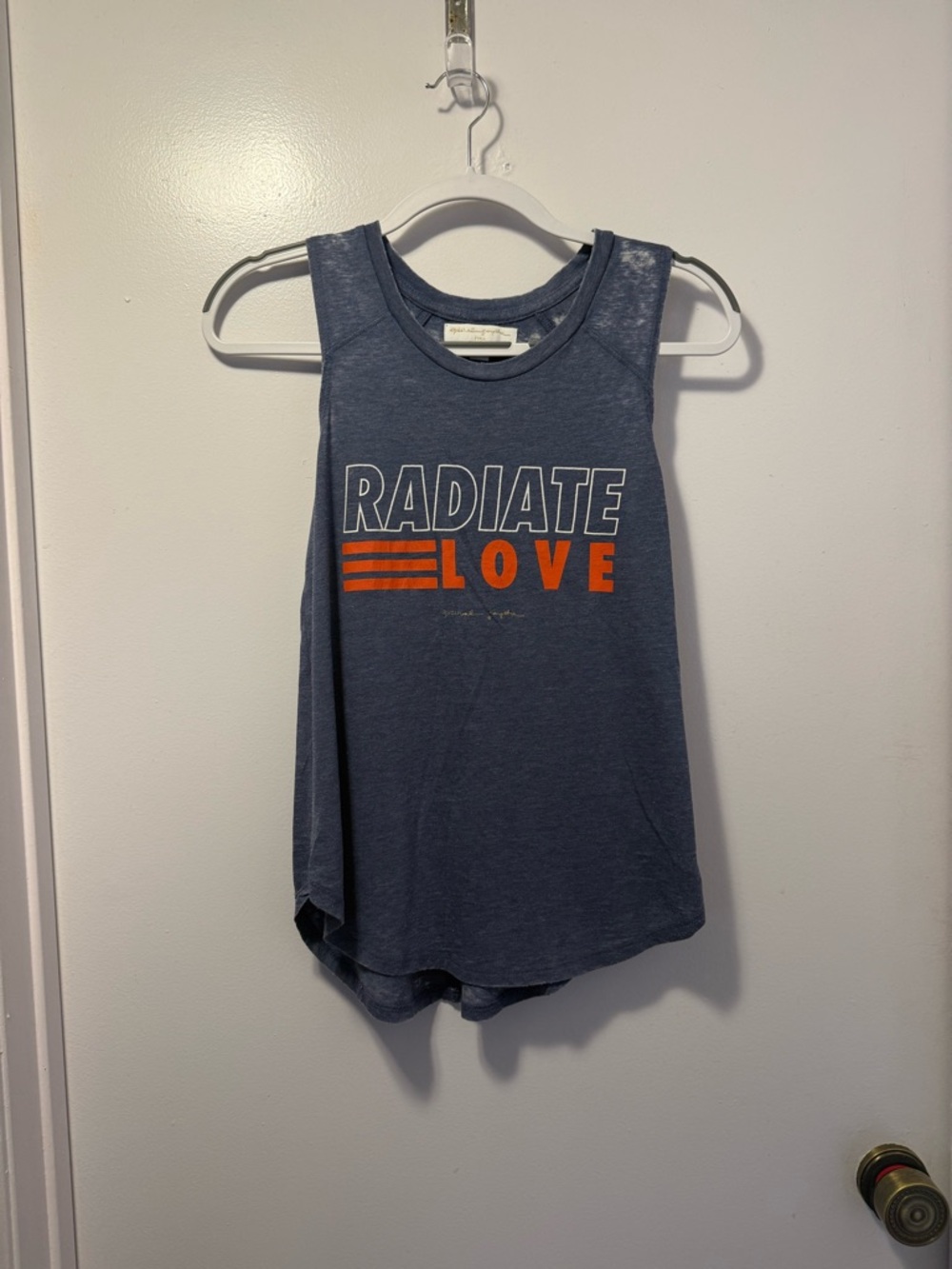 Radiate Love Navy Graphic muscle Tank Top
